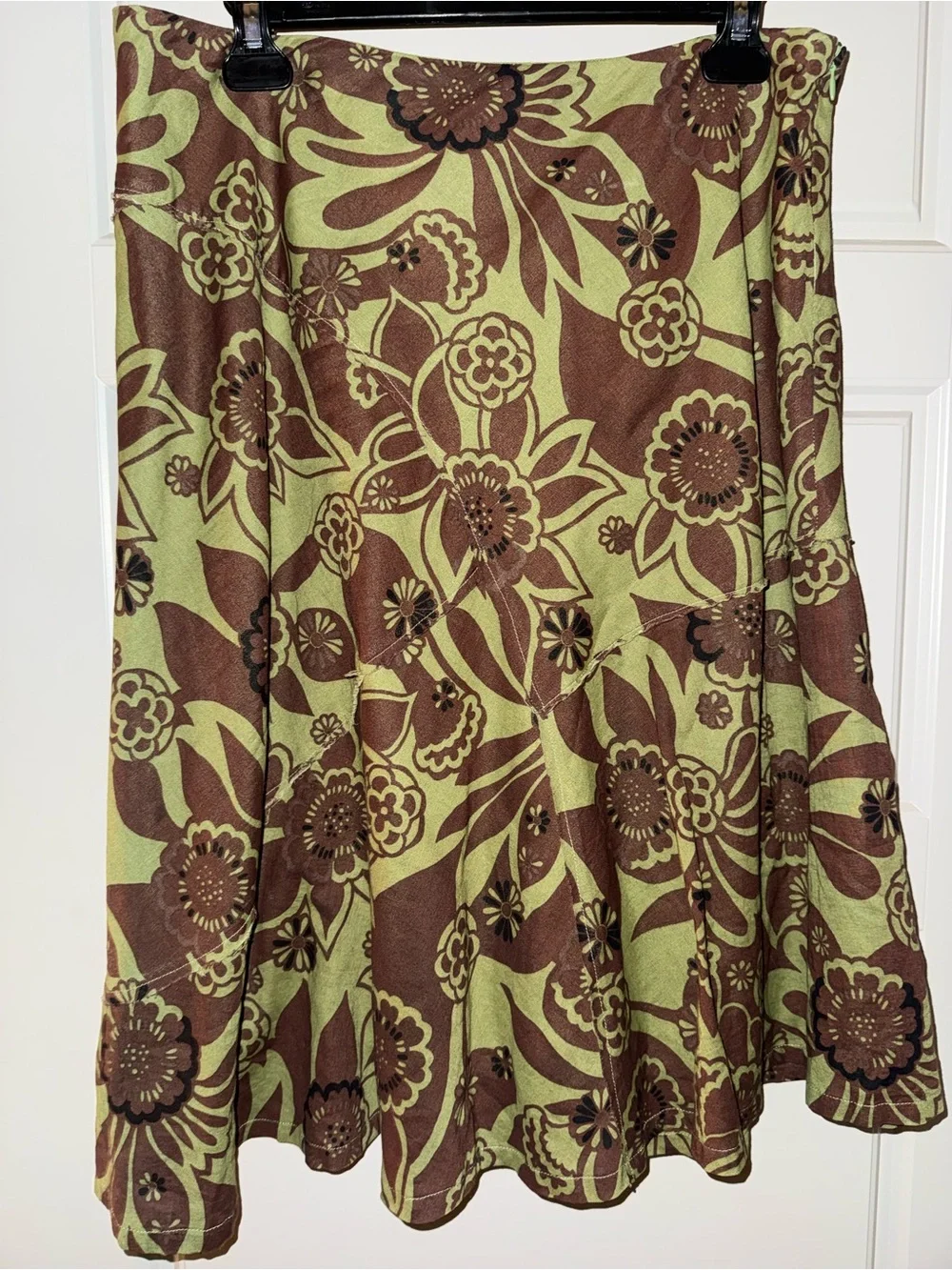 Harold's Green and Brown Floral Circle Skirt